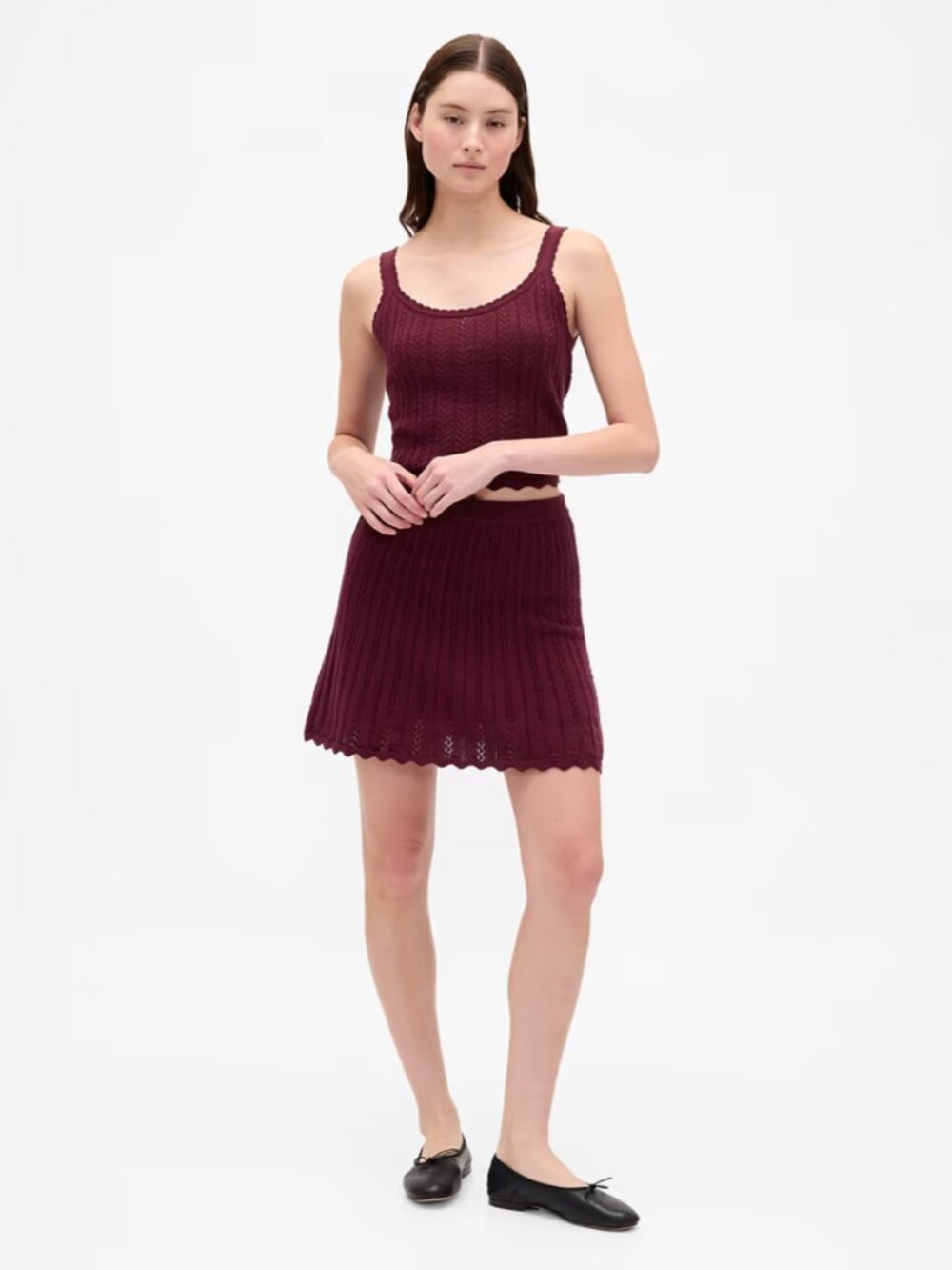 GAP 100% Cotton Pointelle Min Skirt | SMALL